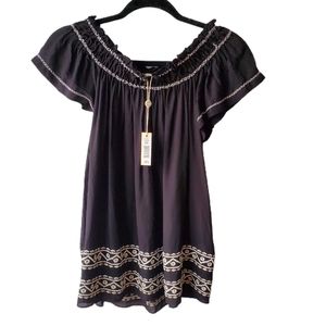 NWT Max Studio Short Sleeve Crinkled Top Size XS